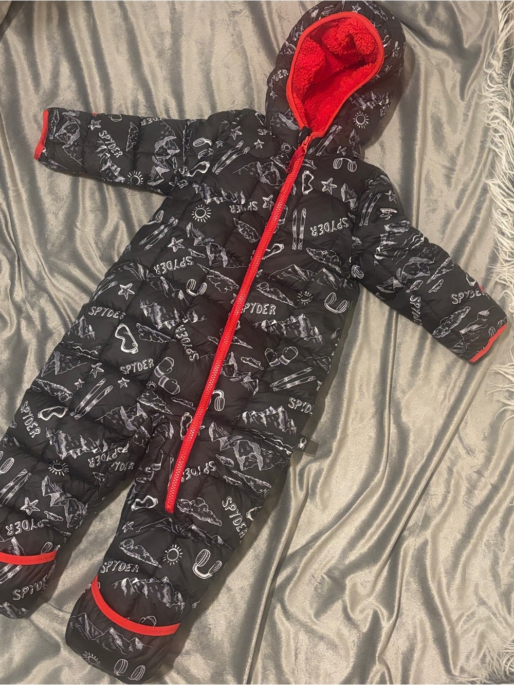Spyder Black Puffer Sleep Sack with Red Trim